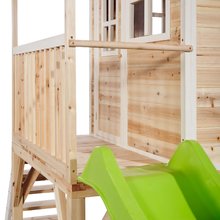 Dřevěné domečky - Domeček cedrový na pilířích Loft 700 Natural Exit Toys s voděodolnou střechou pískovištěm a 2,28 m skluzavkou přírodní_2