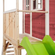 Lesene hišice - Hišica iz cedre na stebrih Loft 700 Red Exit Toys z vodoodporno streho in peskovnikom ter 2,28 m toboganom rdeča_2
