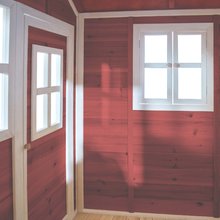 Case in legno - Casetta palafitta di cedro Loft 700 Red Exit Toys con tetto  impermeabile e recinto di sabbia e con scviolo di 2,28 m rosso_2