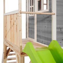 Dřevěné domečky - Domeček cedrový na pilířích Loft 700 Grey Exit Toys s voděodolnou střechou pískovištěm a 2,28 m skluzavkou šedý_2