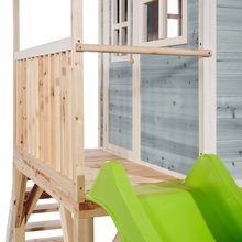 Dřevěné domečky - Domeček cedrový na pilířích Loft 700 Blue Exit Toys s voděodolnou střechou pískovištěm a 2,28 m skluzavkou modrý_2