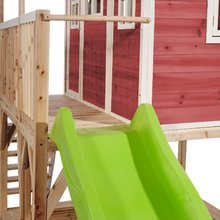 Dřevěné domečky - Domeček cedrový na pilířích Loft 750 Red Exit Toys velký s voděodolnou střechou pískovištěm a 2,28 m skluzavkou červený_3