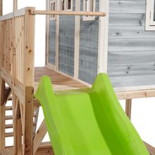 Dřevěné domečky - Domeček cedrový na pilířích Loft 750 Blue Exit Toys velký s voděodolnou střechou pískovištěm a 2,28 m skluzavkou modrý_3