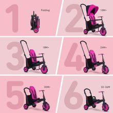 Tricikli za djecu od 10 mjeseci - Tricikl sklopivi smarTfold 6u1 300 Plus smarTrike TouchSteering ružičasti s EVA kotačima od 10 mjeseci_0