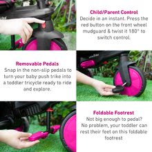 Tricikli za djecu od 10 mjeseci - Tricikl sklopivi smarTfold 6u1 300 Plus smarTrike TouchSteering ružičasti s EVA kotačima od 10 mjeseci_1