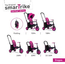 Tricikli za djecu od 10 mjeseci - Tricikl sklopivi smarTfold 6u1 300 Plus smarTrike TouchSteering ružičasti s EVA kotačima od 10 mjeseci_4