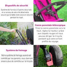 Triciclete de la 10 luni - Tricicletă pliabilă smarTfold 400 S Pink  6în1 smarTrike Touch Steering roz cu roți compacte EVA de la 9 luni_8