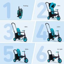 Tricikli za djecu od 10 mjeseci - Tricikl sklopivi smarTfold 6u1 smarTrike 300 Plus TouchSteering s EVA kotačima plavi od 10 mjeseci_6