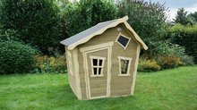 Drewniane domki - Domek cedrowy Crooky 100 Exit Toys z wodoodpornym dachem szaro beżowy_0