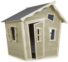 Drewniane domki - Domek cedrowy Crooky 100 Exit Toys z wodoodpornym dachem szaro beżowy_3
