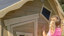 Cabanes en bois - Maison en cèdre Crooky 100 Exit Toys avec un toit imperméable gris beige_2