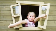 Case in legno - Casetta di cedro Crooky 150 Exit Toys con veranda e tetto impermeabile grigio-beige_0