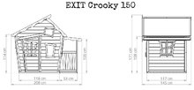Căsuțe din lemn - Căsuță din cedru Crooky 150 Exit Toys cu verandă și acoperiș impermeabil gri bej_3