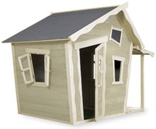 Căsuțe din lemn - Căsuță din cedru Crooky 150 Exit Toys cu verandă și acoperiș impermeabil gri bej_2