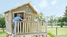 Case in legno - Casetta palafitta di cedro Crooky 550 Exit Toys con veranda e tetto impermeabile, scivolo di  1,75 m e recinto di sabbia  grigio-beige_1