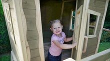 Drewniane domki - Domek cedrowy na filarach Crooky 700 Exit Toys z wodoodpornym dachem 2,28 m zjeżdżalnią i piaskownicą_2
