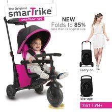 Tricikli za djecu od 10 mjeseci - Tricikl sklopivi smarTfold 7u1 500 TouchSteering smarTrike ružičasti podstavljeni s EVA kotačima od 9 mjeseci_1