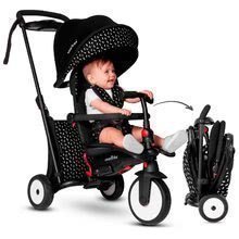 Tricycles à partir de 6 mois - Triporteur et poussette pliable STR5 Black&White 7v1 smarTrike avec un siège pliable TouchSteering et des roues EVA à partir de 9 mois_0