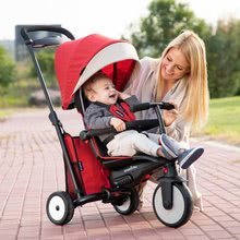 Trojkolky od 10 mesiacov - Trojkolka skladacia smarTfold 7v1 500 Stroller Melange smarTrike TouchSteering červená polstrovaná s EVA kolesami od 9 mesiacov ako kočík_2