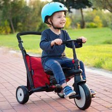Trojkolky od 10 mesiacov - Trojkolka skladacia smarTfold 7v1 500 Stroller Melange smarTrike TouchSteering červená polstrovaná s EVA kolesami od 9 mesiacov ako kočík_3