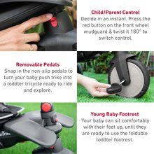 Trojkolky od 10 mesiacov - Trojkolka skladacia smarTfold 7v1 500 Stroller Melange smarTrike TouchSteering červená polstrovaná s EVA kolesami od 9 mesiacov ako kočík_4