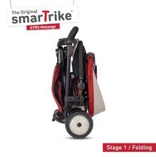 Trojkolky od 10 mesiacov - Trojkolka skladacia smarTfold 7v1 500 Stroller Melange smarTrike TouchSteering červená polstrovaná s EVA kolesami od 9 mesiacov ako kočík_1