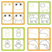 Zeichnen und Malen - Tafellernspiel Dohány Zeichnen und Löschen grün - Wir lernen Schritt für Schritt, Tiere zu zeichnen_0