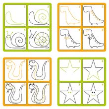 Zeichnen und Malen - Tafellernspiel Dohány Zeichnen und Löschen grün - Wir lernen Schritt für Schritt, Tiere zu zeichnen_1