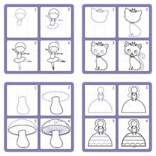 Kreslení a malování - Naučná hra tabule Kresli a smaž Dohány růžová princezny – Učíme se kreslit pomocí obrázků_0