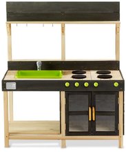 Drvene kuhinje - Kuhinja od cedrovine s tekućom vodom Yummy 200 Outdoor Play Kitchen Exit Toys vanjska s pećnicom i posuđem od 24 mjes_0