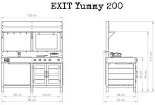 Drevené kuchynky - Kuchynka cédrová s tečúcou vodou Yummy 200 Outdoor Play Kitchen Exit Toys vonkajšia s rúrou na pečenie a kuchynským náradím od 24 mes_2