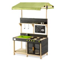 Drvene kuhinje - Kuhinja od cedrovine s tekućom vodom Yummy 300 Outdoor Play Kitchen Exit Toys vanjska s krovom pećnicom i posuđem od 24 mjes_1