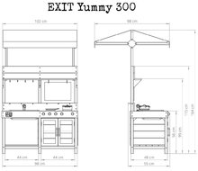 Bucătării de jucărie din lemn - Bucătărie din cedru cu apă curgătoare Yummy 300 Outdoor Play Kitchen Exit Toys exterioară cu cuptor acoperiș și ustensile de bucătărie de la 24 de luni_2