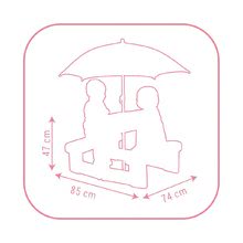 Mobilier de grădină pentru copii - Masă de picnic Hello Kitty Smoby cu umbrelă de soare și loc de depozitare, roz-verde de la 24 de luni_1