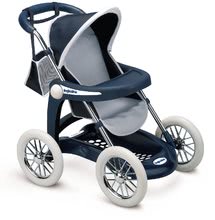 Vozički za punčke in dojenčke kompleti - Komplet športni voziček Inglesina Smoby srebrno-moder in dojenček Baby Nurse 32 cm_0