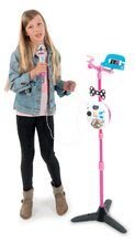 Dětské hudební nástroje - Karaoke stojící mikrofon Maggie&Bianca Smoby se zvuky, světlem a napojením na mobil růžový od 5 let_5
