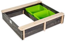 Drevené pieskoviská - Pieskovisko cédrové s krytom Aksent wooden sandpit Exit Toys objem 45 kg s 2 nádobami s objemom 16 litrov/32 kg_0