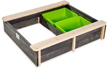 Homokozók fából - Homokozó fedéllel cédrusból Aksent wooden sandpit Exit Toys térfogata 45 kg 2 tárolóval 16 liter/32 kg vízre_0