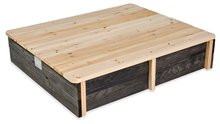 Dřevěná pískoviště - Pískoviště cedrové s krytem Aksent wooden sandpit Exit Toys objem 45 kg s 2 nádobami o objemu 16 litrů/32 kg_1