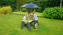 Bacs à sable en bois - Table d'eau et de sable Aksent Sand&Water Table Deluxe Exit Toys en bois de cèdre grand avec un parapluie et des outils de jardin_0