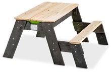 Drevené pieskoviská - Pieskovisko cédrové stôl na vodu a piesok Aksent sand&water table Exit Toys piknikové s lavicou a krytom_1