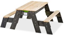 Drevené pieskoviská - Pieskovisko cédrové stôl na vodu a piesok Aksent sand&water table Exit Toys piknikové s 2 lavicami a krytom_1