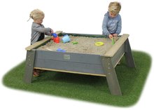 Drevené pieskoviská - Pieskovisko borovicové stôl s krytom Aksent Sandtable Exit Toys extra veľké s objemom 210 kg_0