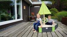 Dřevěná pískoviště - Pískoviště cedrové loď s kormidlem Aksent Boat Sandpit Exit Toys stožár s plachtou a úložným prostorem 190*90 cm_0