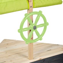 Drewniane piaskownice - Piaskownica cedrowa łódź z kołem sterowym Aksent Boat Sandpit Exit Toys masztem z żaglem i schowkiem 190x90 cm_3