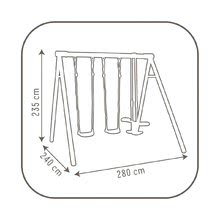 Hracie centrá - Martinique drevené hojdačky Smoby 3 druhy UV filter 235 cm výška_3