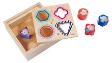 Drevené didaktické hračky - Drevená vkladačka Shape Sorter Box Friends Eichhorn so 4 kockami s motívom zvieratiek od 12 mes_0