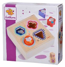 Jucării pentru dezvoltarea abilitătii copiiilor - Jucărie de inserție din lemn Shape Sorter Box Friends Eichhorn cu 4 cuburi cu motivul animalelor de la 12 luni EH5465_2
