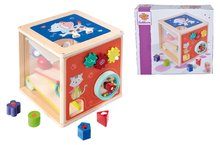 Drevené didaktické hračky - Drevená didaktická kocka Big Playcenter Eichhorn s kockami a aktivitami od 12 mes_0