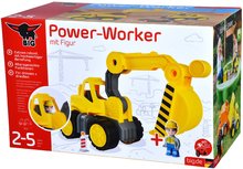 Baumaschinen - Bagger Power Worker Digger + Figurine BIG Arbeitsmaschine 67 cm mit Gummirädern ab 2 Jahren B54835_3